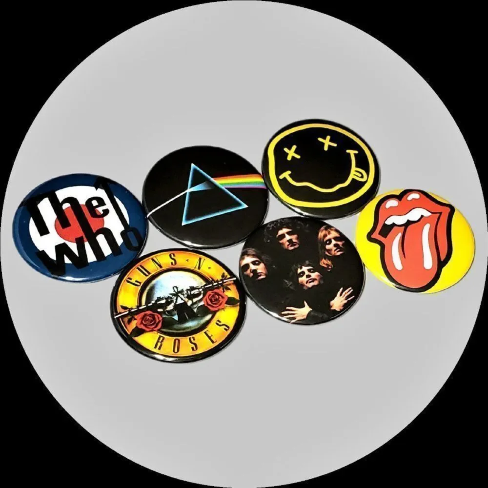 Rock Music Buttons Nirvana The Who Pink Floyd